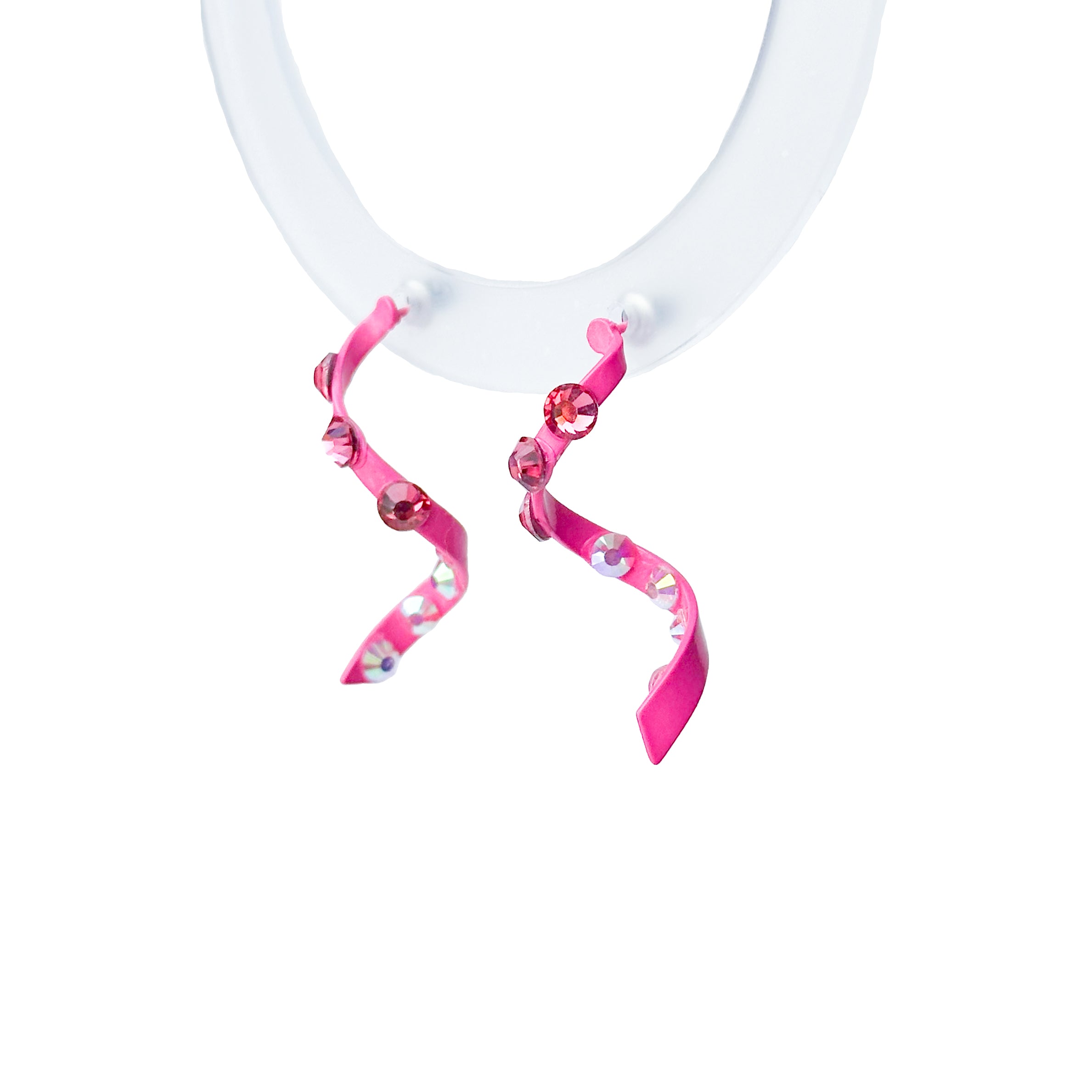 Hot Pink Swirl Sparkle Earring
