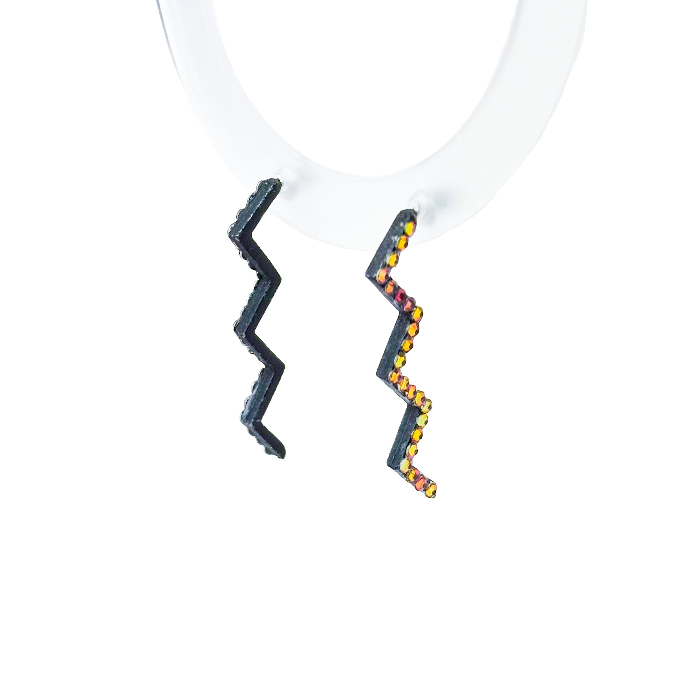 Colorshift Zig Zag Sparkle Earring