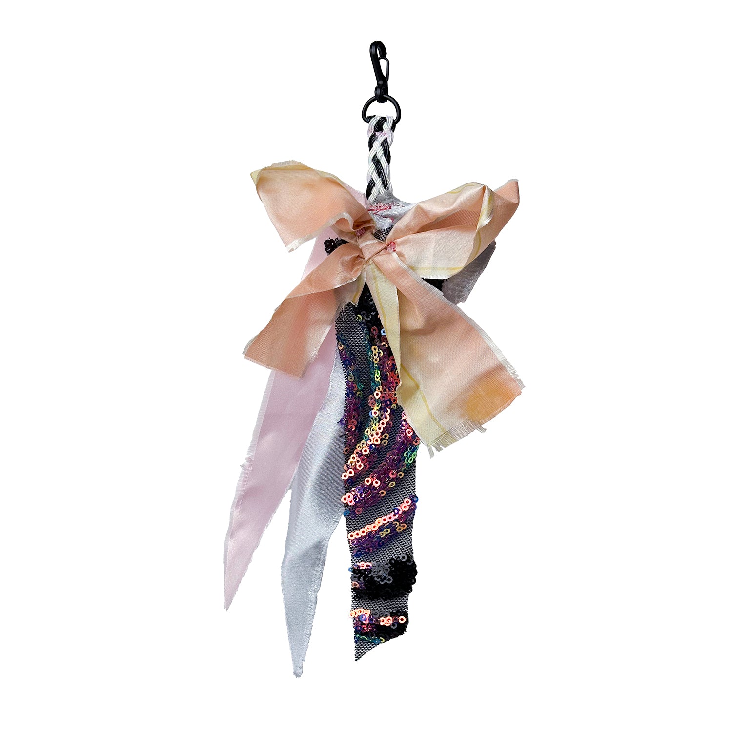 Black Fab Fabric Scraps Bag Charm