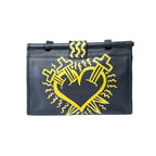 Looking For A Girlfriend Hearts Swords Black Leather Bag