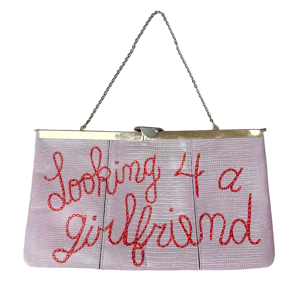 Looking For A Girlfriend Snake Sparkle Clutch