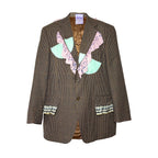 Oversized Collage Ruffle Tweed Blazer