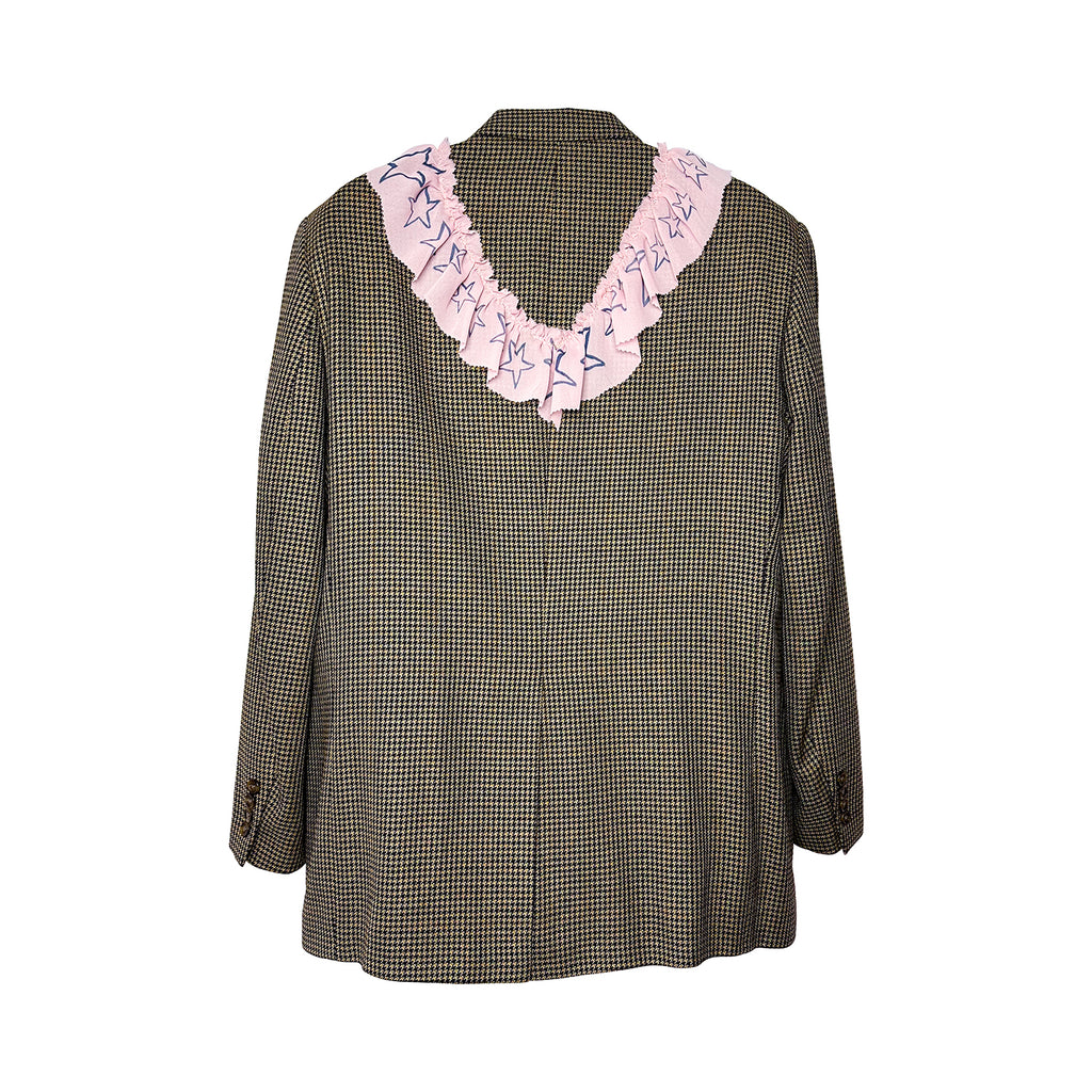 Oversized Collage Ruffle Tweed Blazer