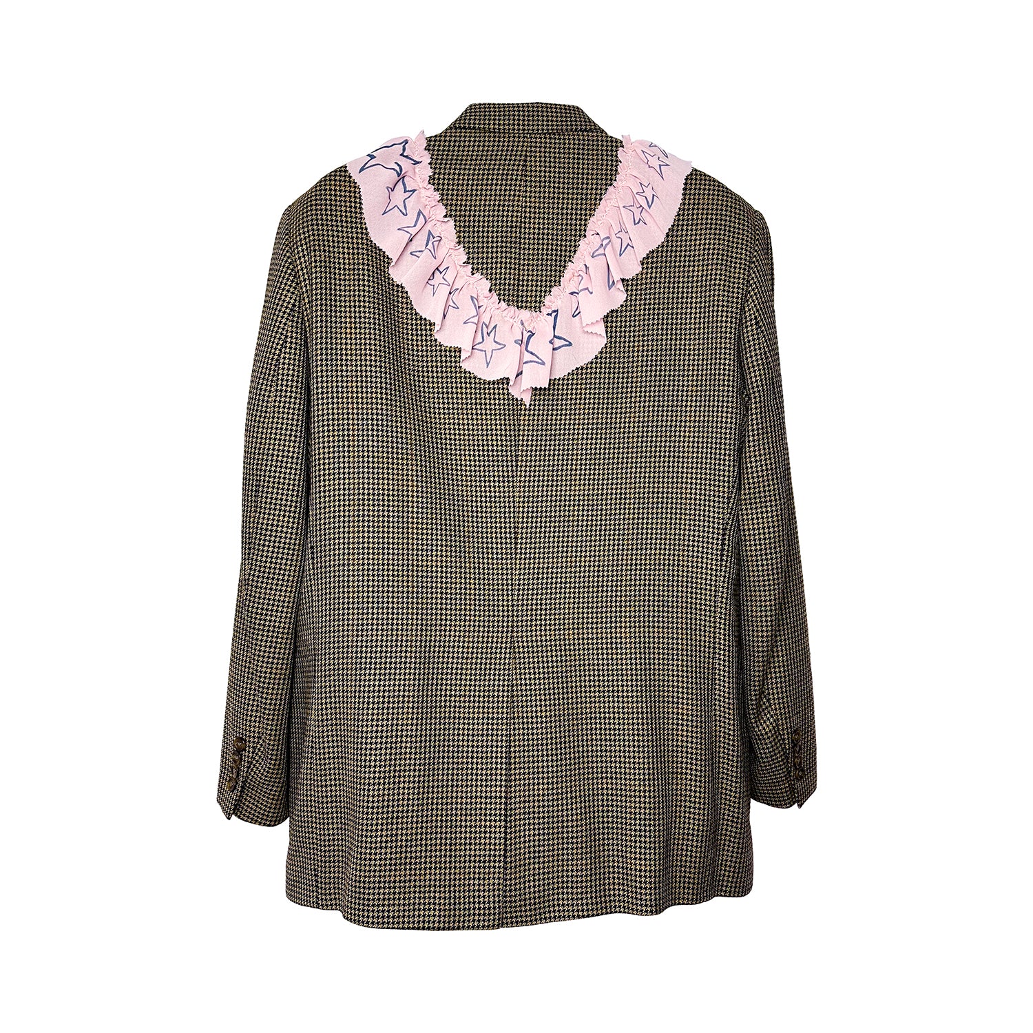 Oversized Collage Ruffle Tweed Blazer