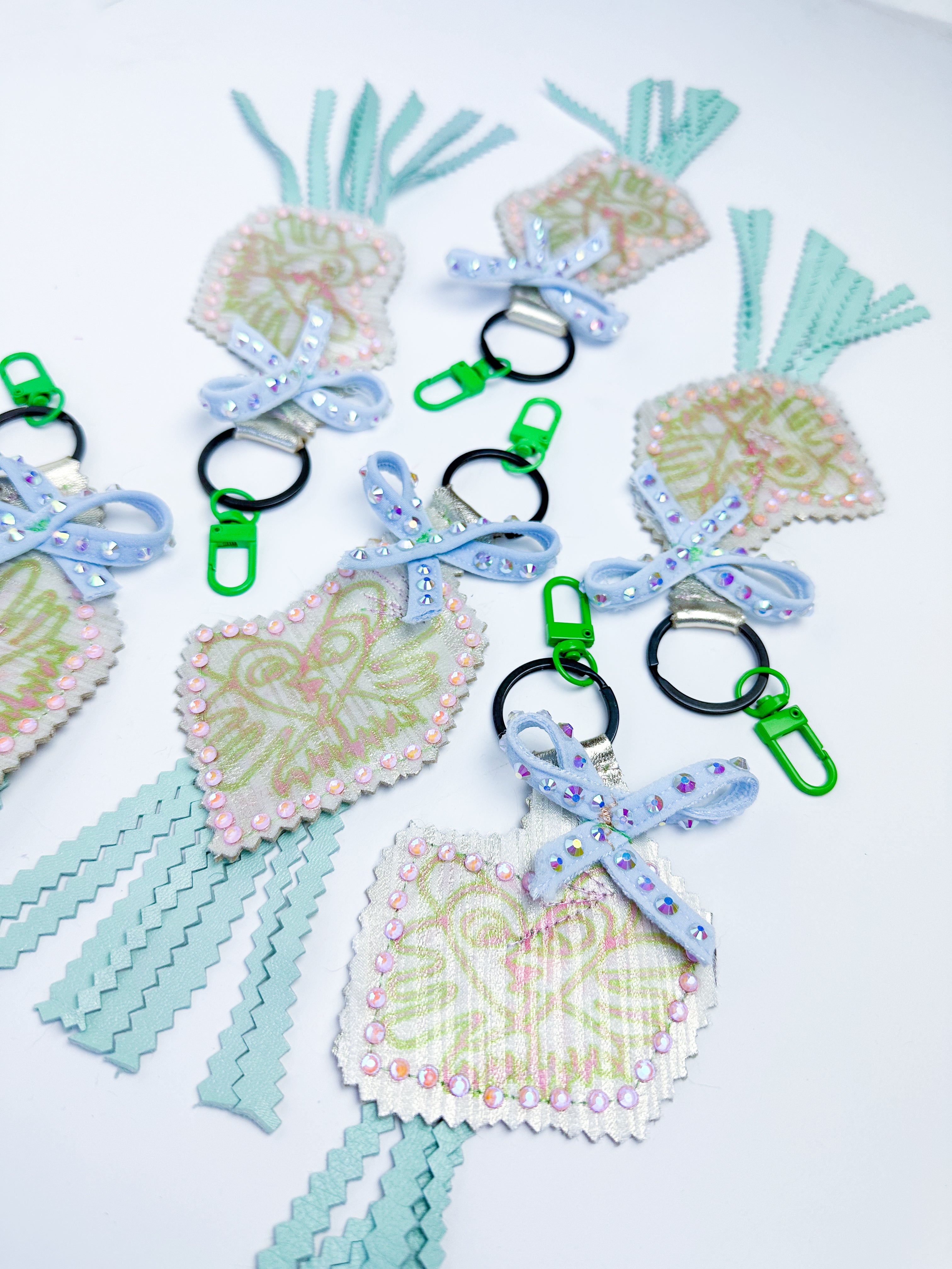 Acid Kitty Upcycled Gold Blue Sparkle Bag Charm