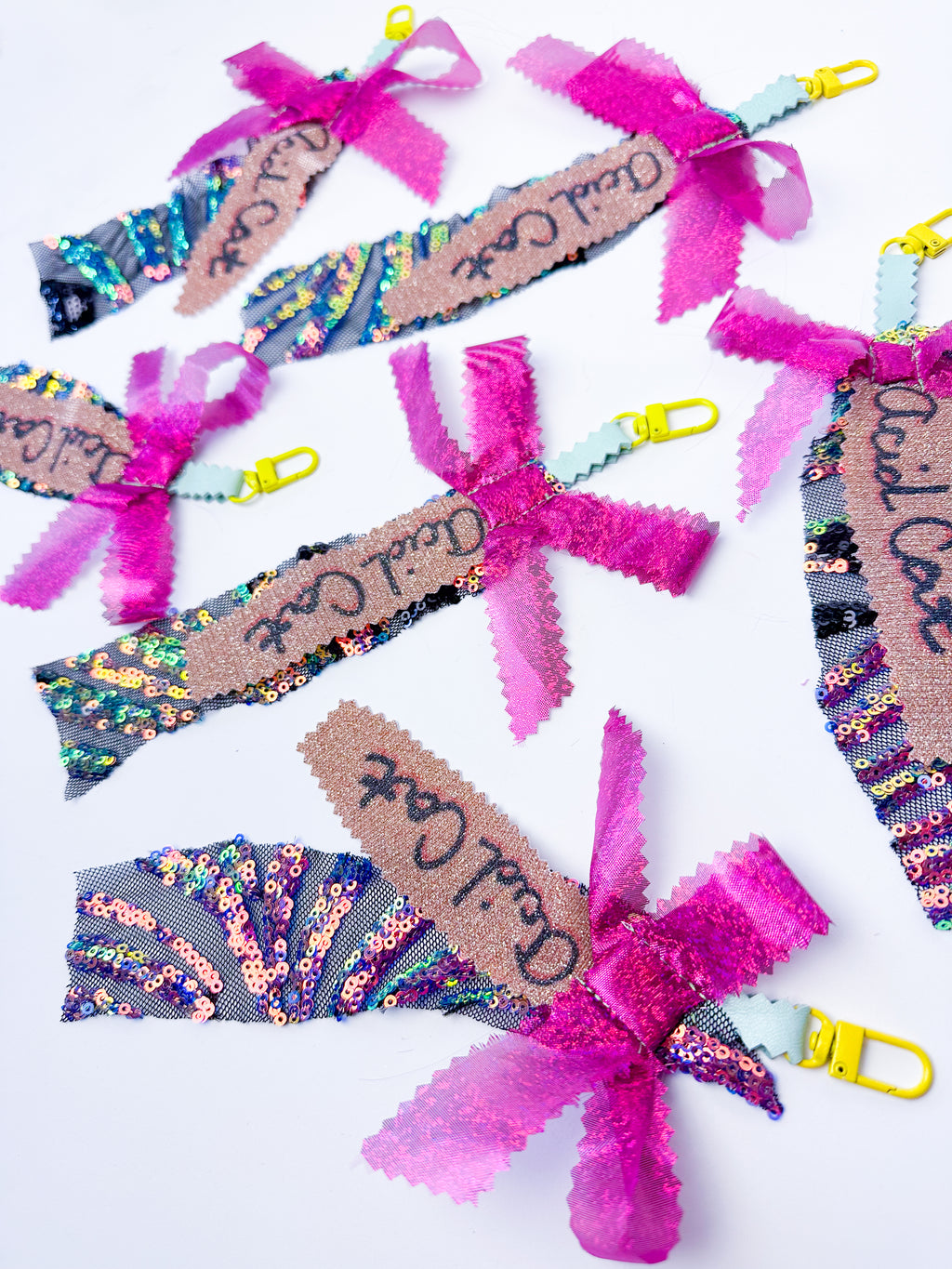 Acid Cat Upcycled Sequin Super Sparkle Bag Charm