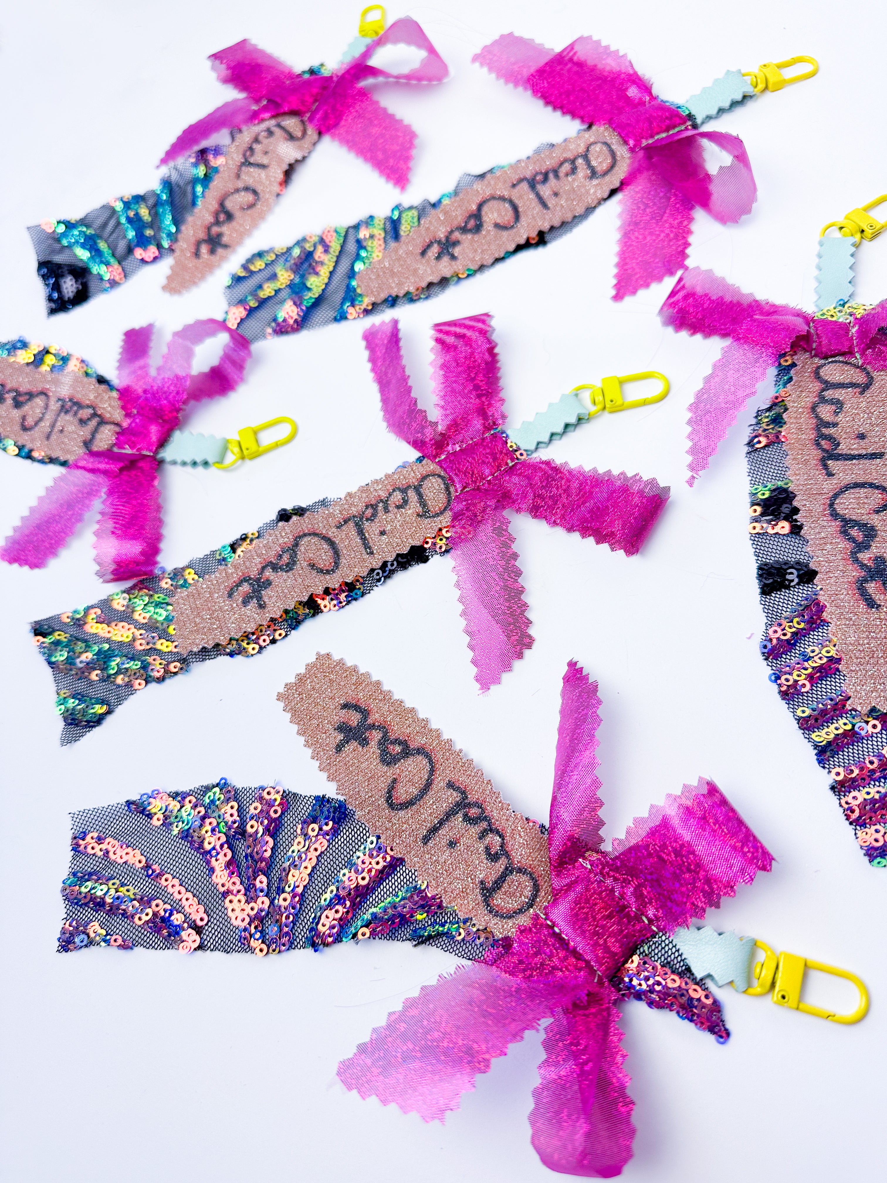 Acid Cat Upcycled Sequin Super Sparkle Bag Charm