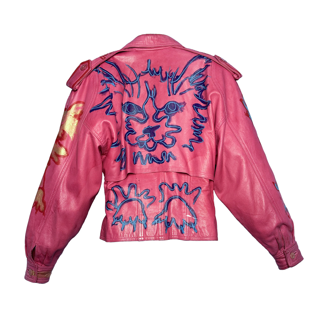 Pink Angel Kitty Leather Jacket