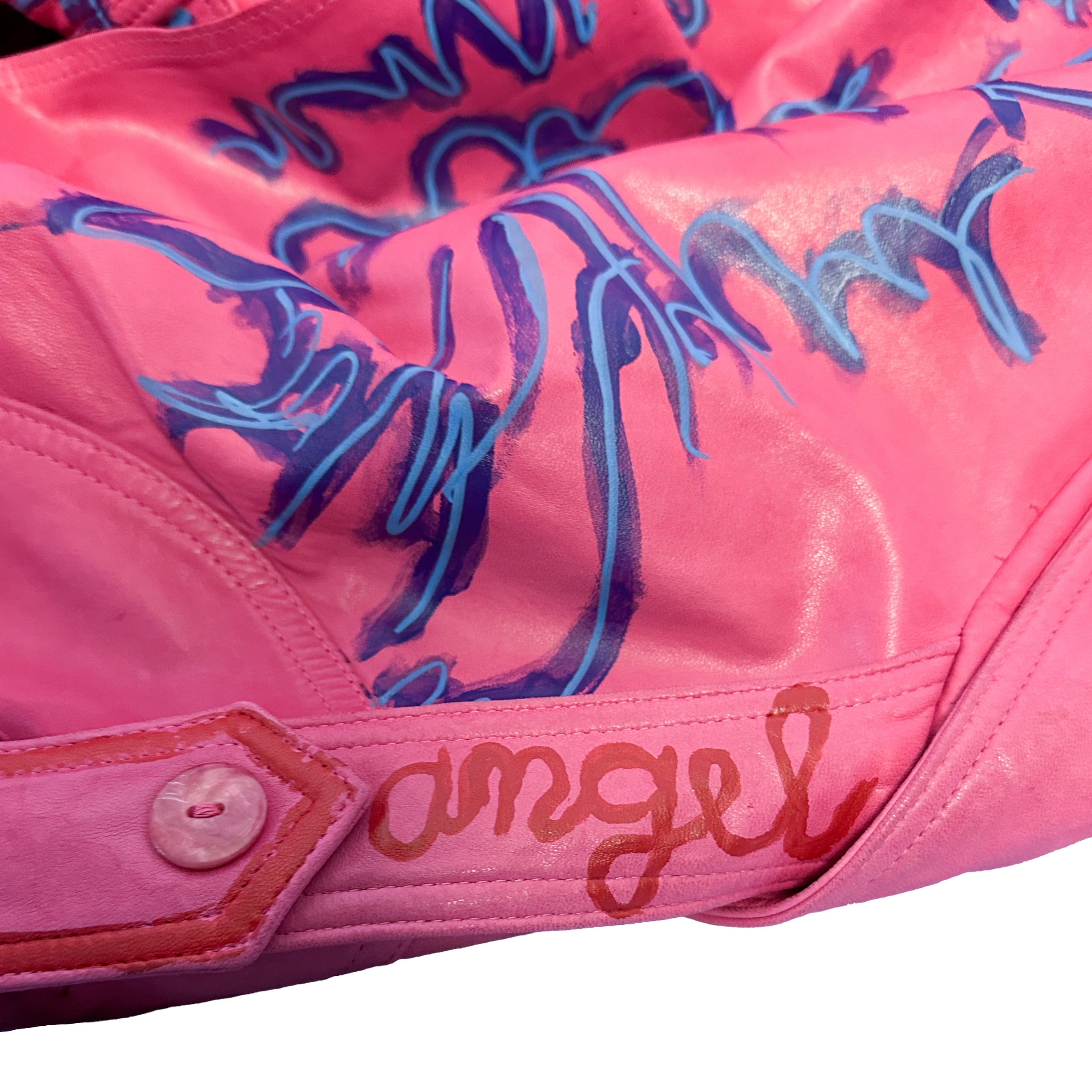 Pink Angel Kitty Leather Jacket