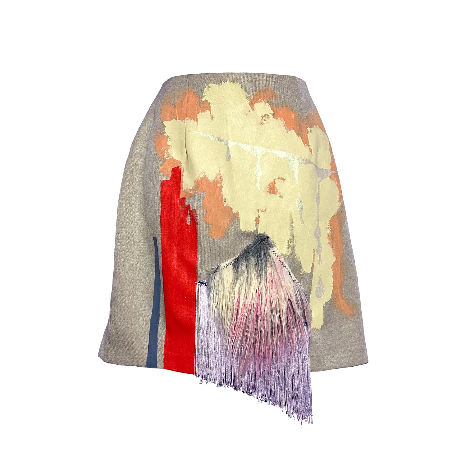 Bleeding Paint Collage Skirt