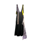 High Slit Maxi Collage Black Slip Dress