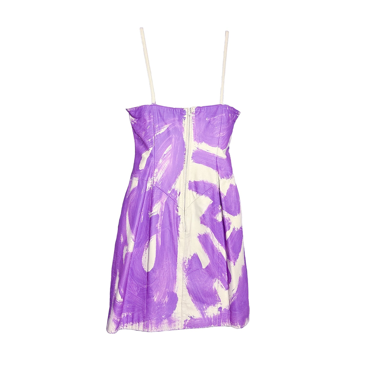 Purple And Glitter Painted Leather Dress