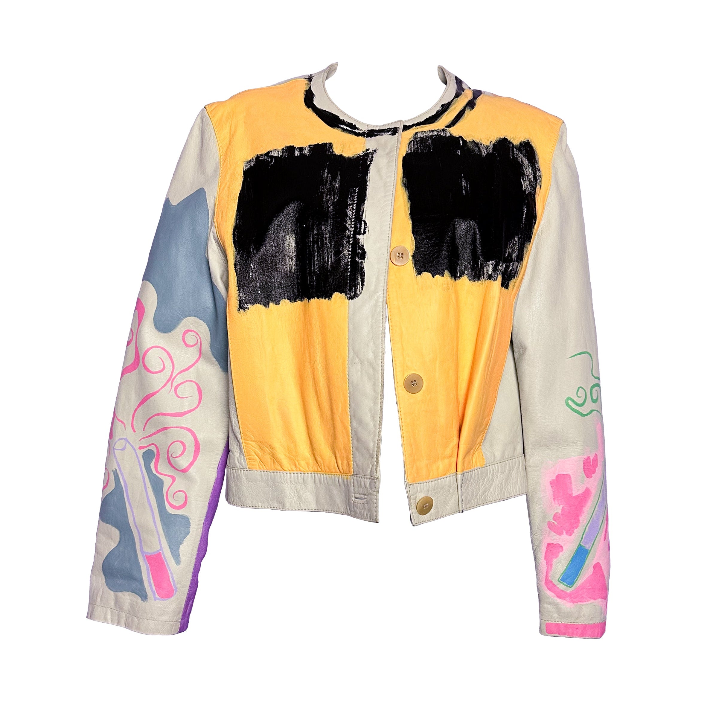 Unfortunately Painted Rhinestone Leather Jacket