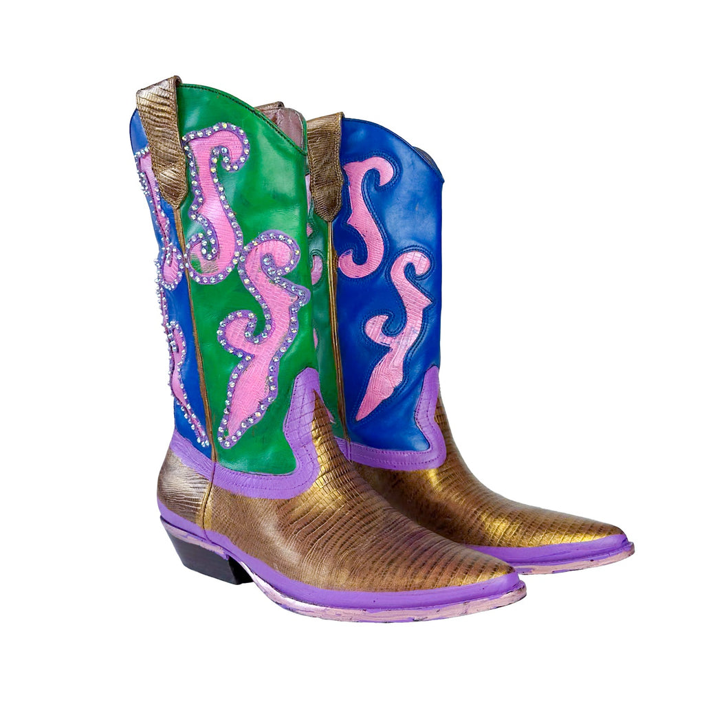 Color Outside Lines Sparkle Cowboy Boot - Size 9