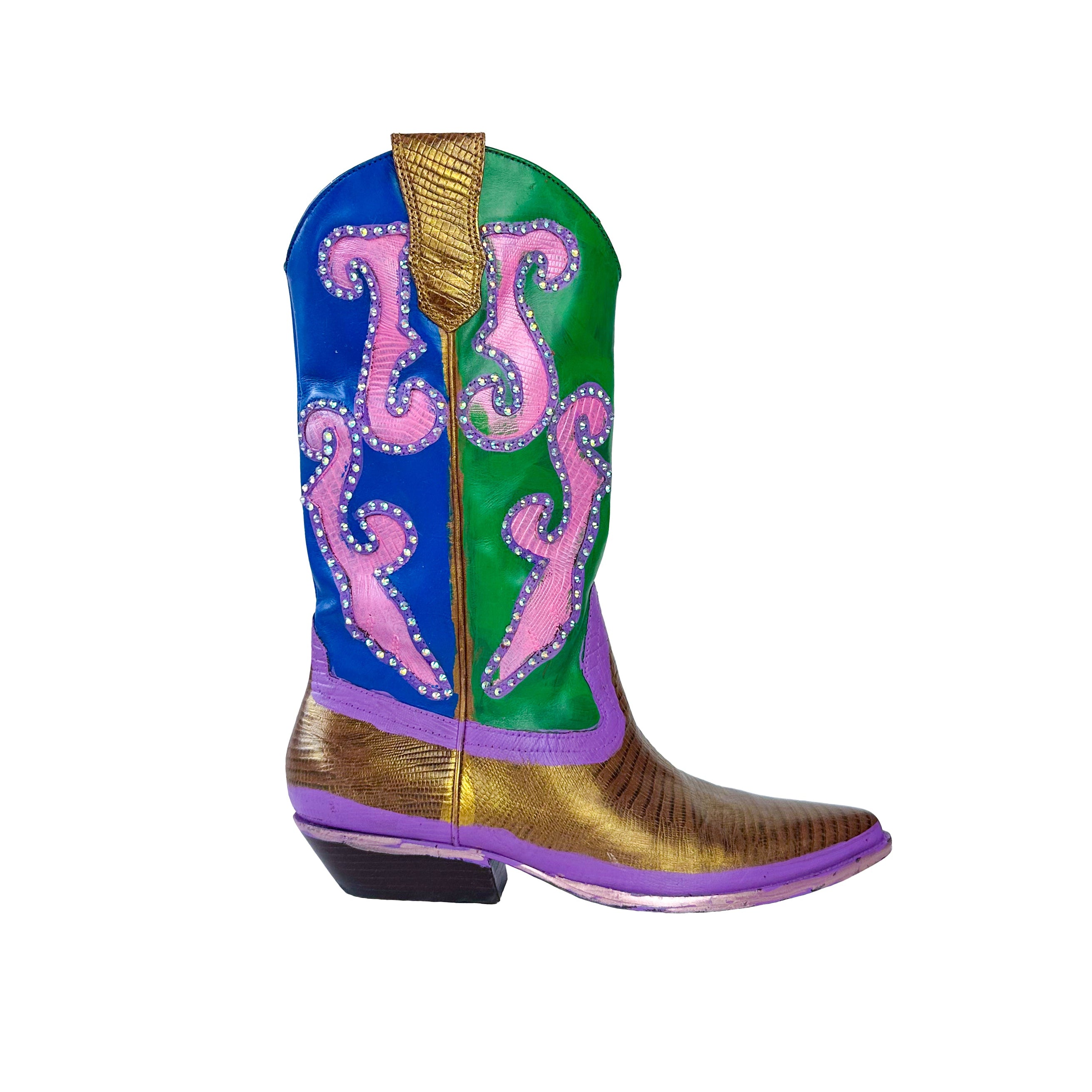 Color Outside Lines Sparkle Cowboy Boot - Size 9