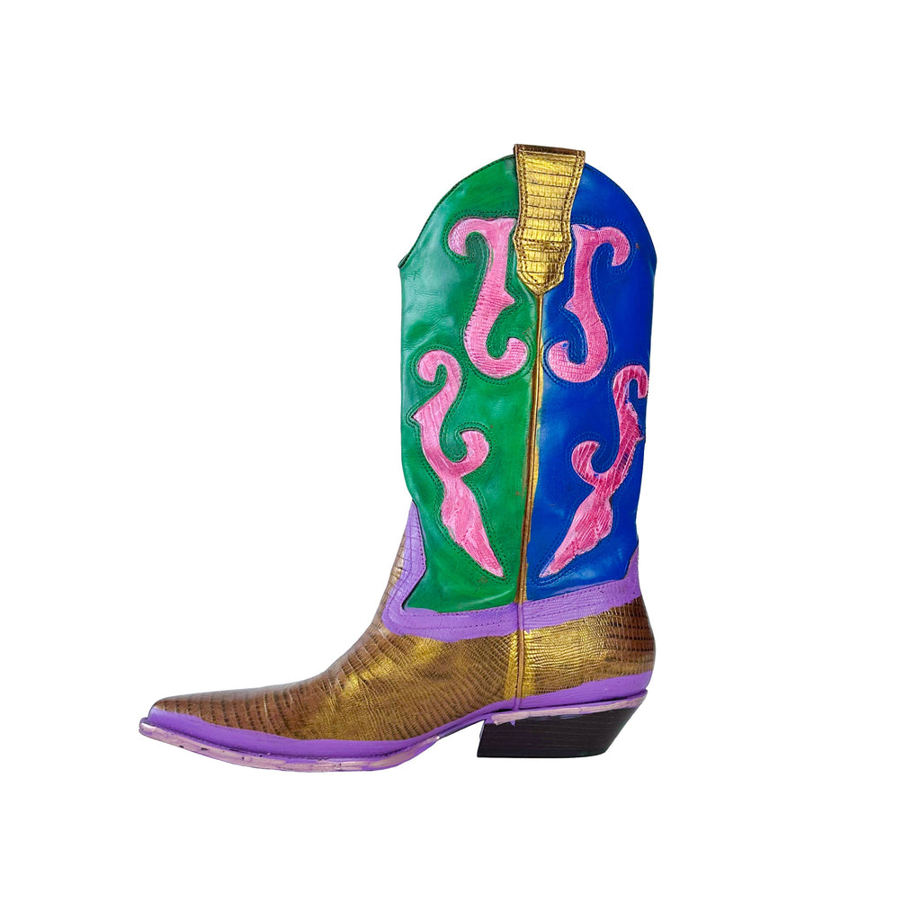 Color Outside Lines Sparkle Cowboy Boot - Size 9