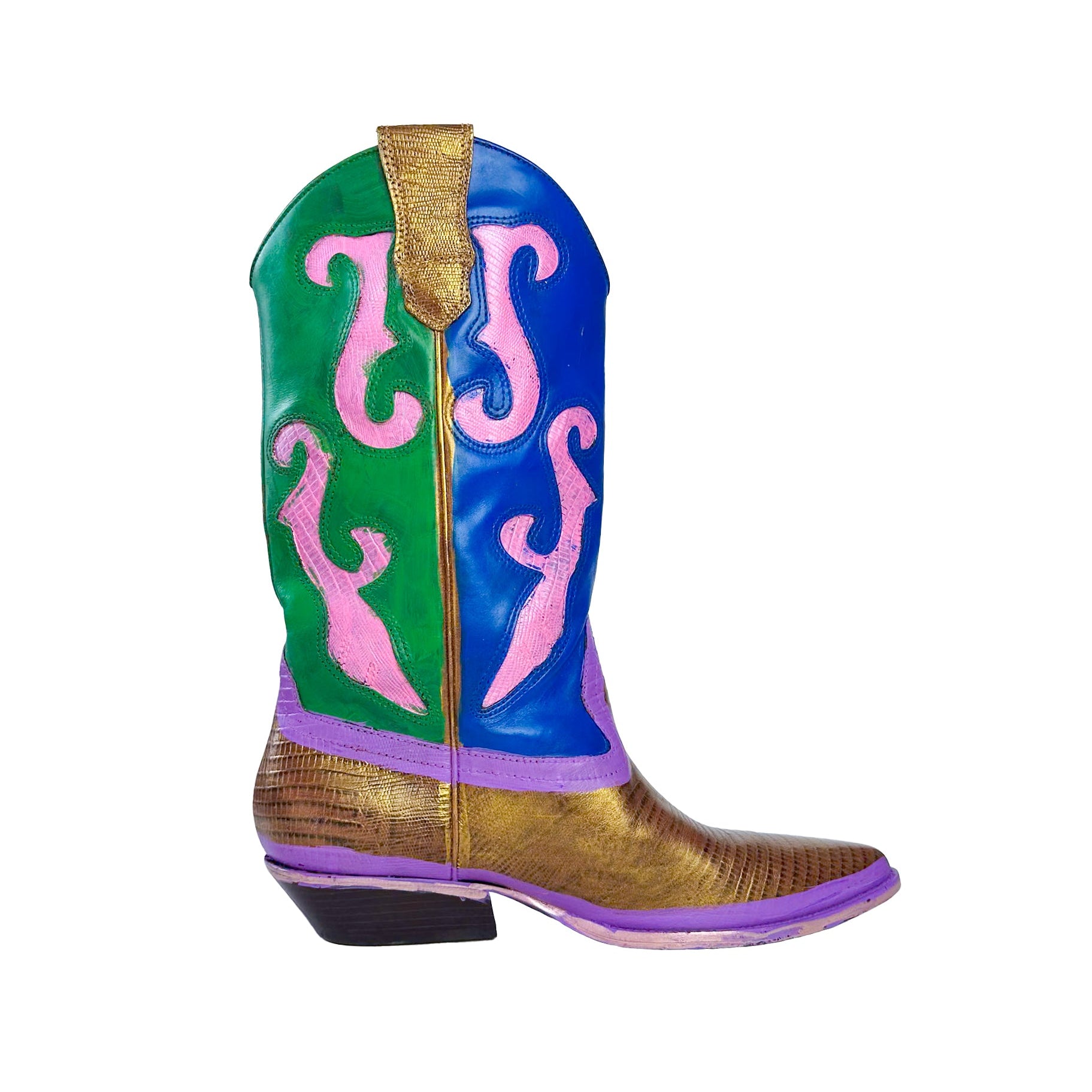 Color Outside Lines Sparkle Cowboy Boot - Size 9
