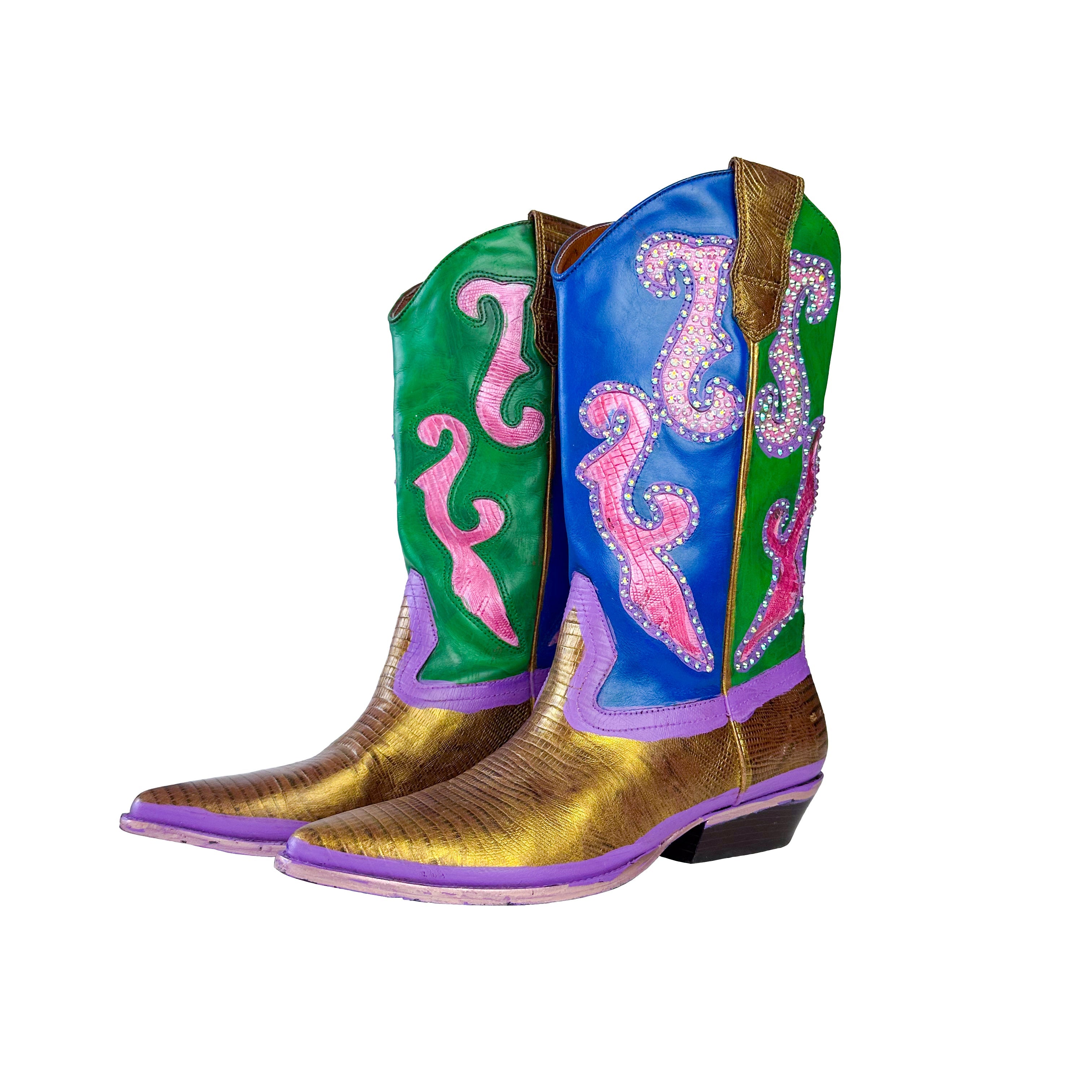Color Outside Lines Sparkle Cowboy Boot - Size 9