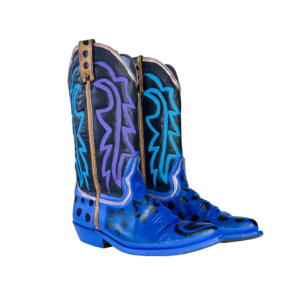 Doodle Blue Vintage Cowboy Boot - Size 6.5