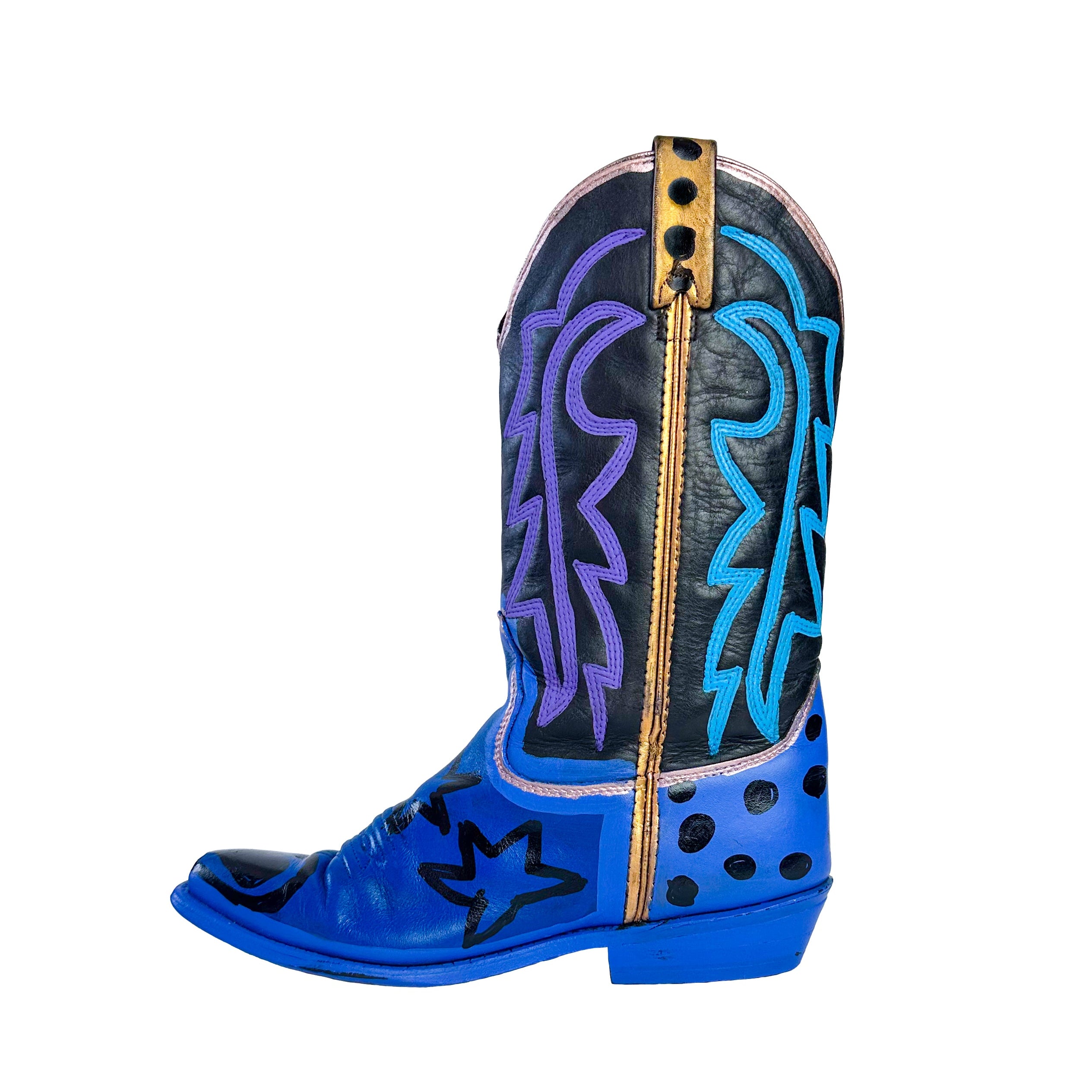 Doodle Blue Vintage Cowboy Boot - Size 6.5