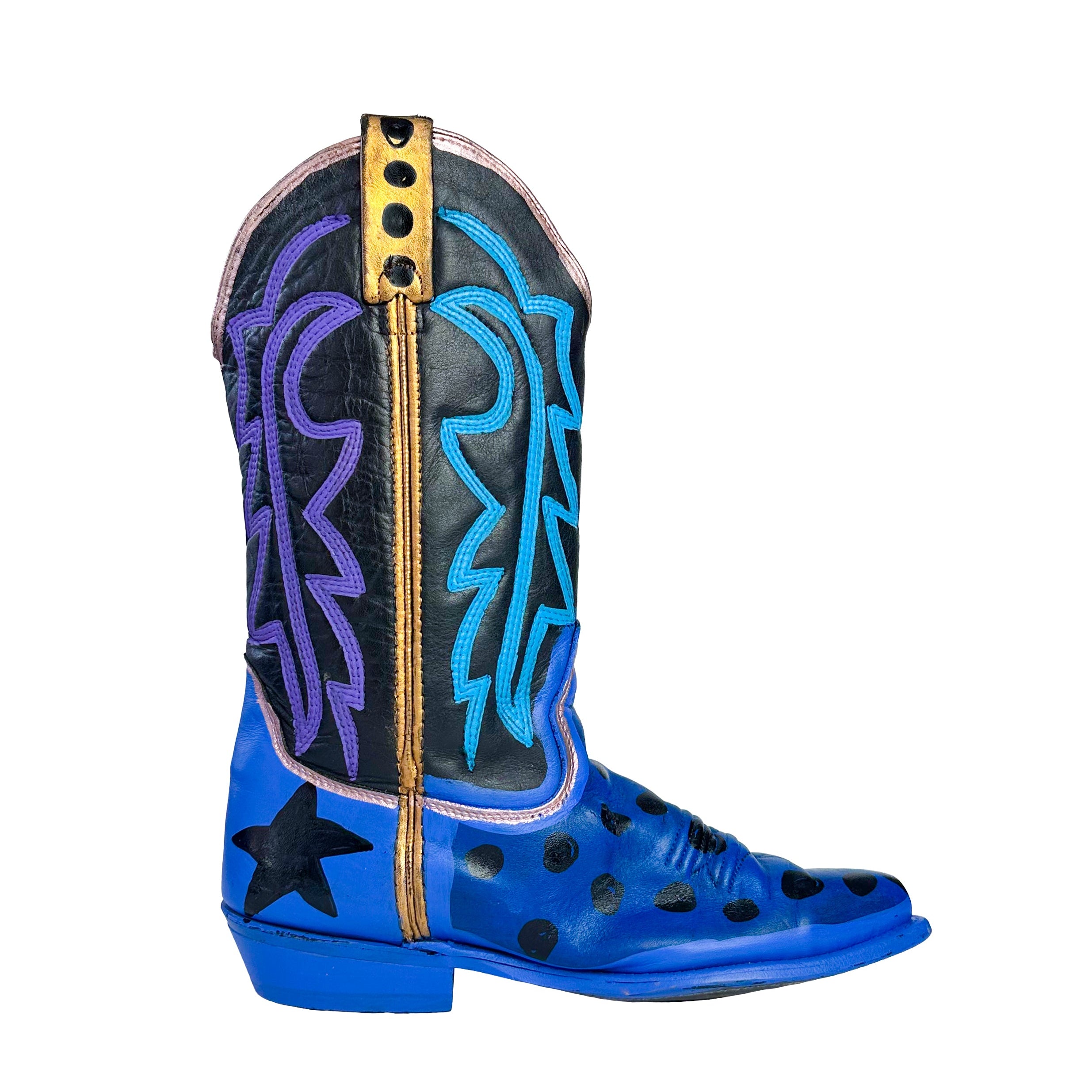 Doodle Blue Vintage Cowboy Boot - Size 6.5