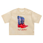 *PRE-ORDER* Red Cowboy Boot Vibe Etcetera Neutral Mesh Jersey