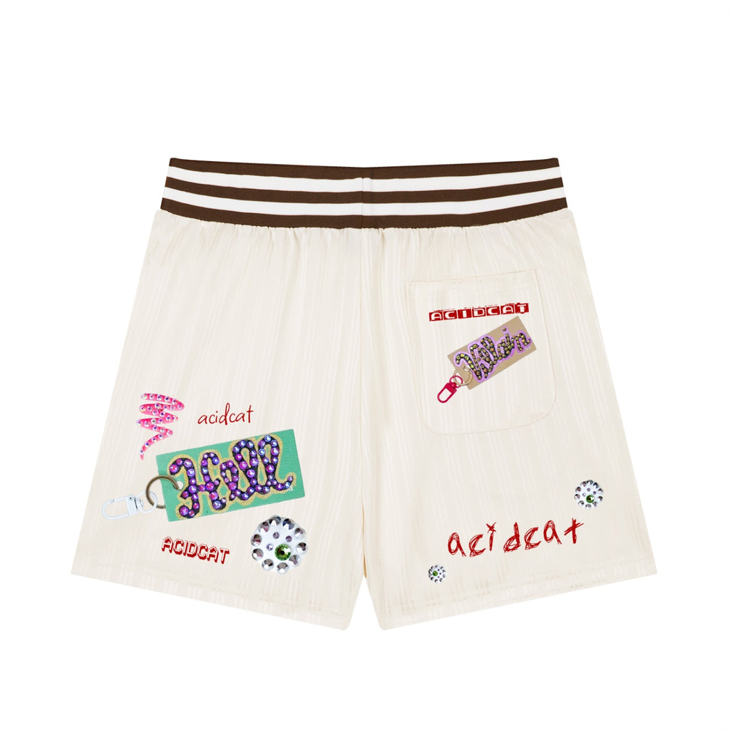 *PRE-ORDER* Hell Villain Jewelry Vibe Etcetera Off White Sport Shorts
