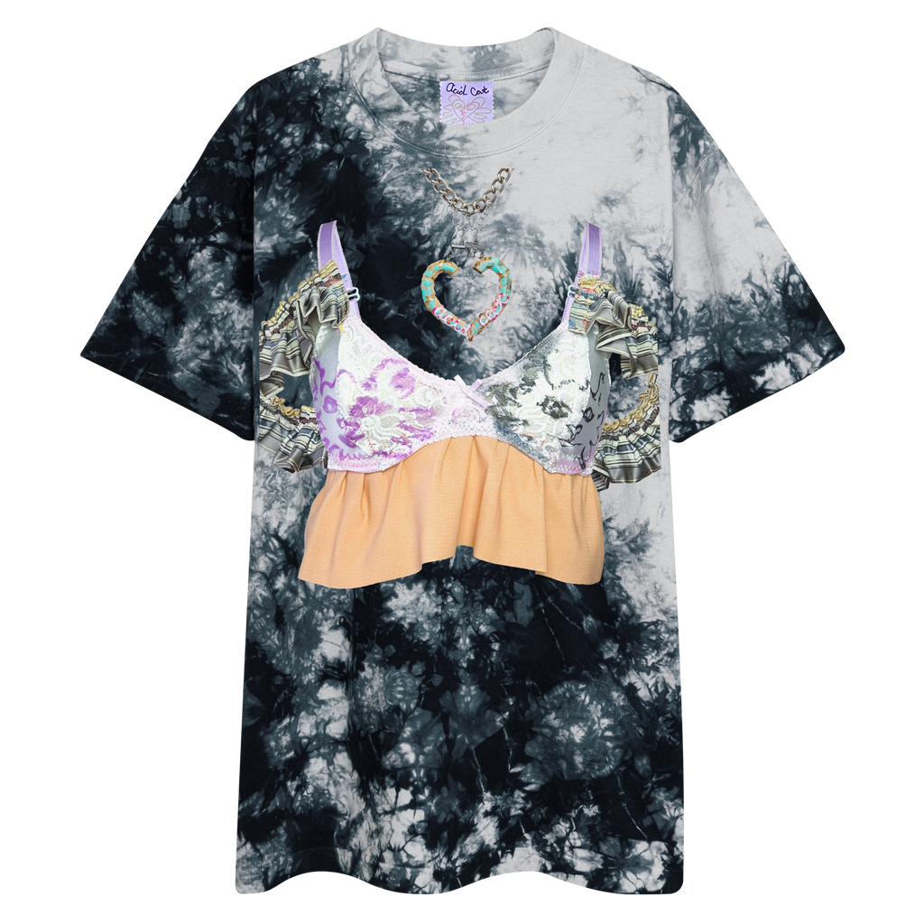 Forever Duo Kitty Bra Tie Dye T Shirt